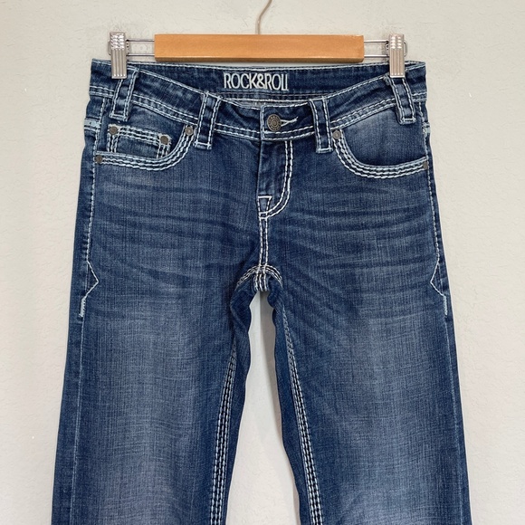 Rock & Roll Cowgirl Dark Blue Boot Cut Jeans - Picture 2 of 16